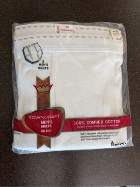 Vintage NOS Penneys Towncraft Men’s Briefs Size 36 3-Pack Deadstock Pre-1971